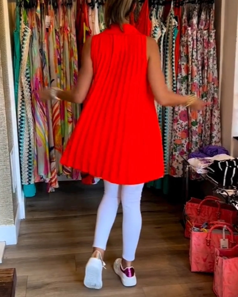 Helena™ - Mouwloze top met ruches en Revers