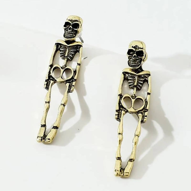 Dangling Skeleton Earrings for Halloween