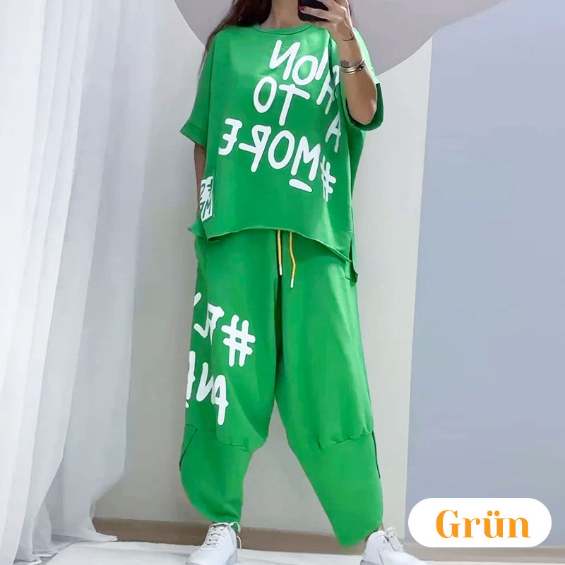 CasualGezellig™ Stijlvolle Tweedelige Set - Perfect Gecoördineerd T-shirt & Broek!