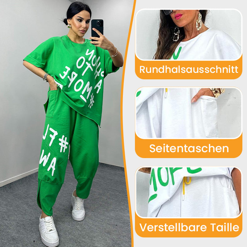 CasualGezellig™ Stijlvolle Tweedelige Set - Perfect Gecoördineerd T-shirt & Broek!