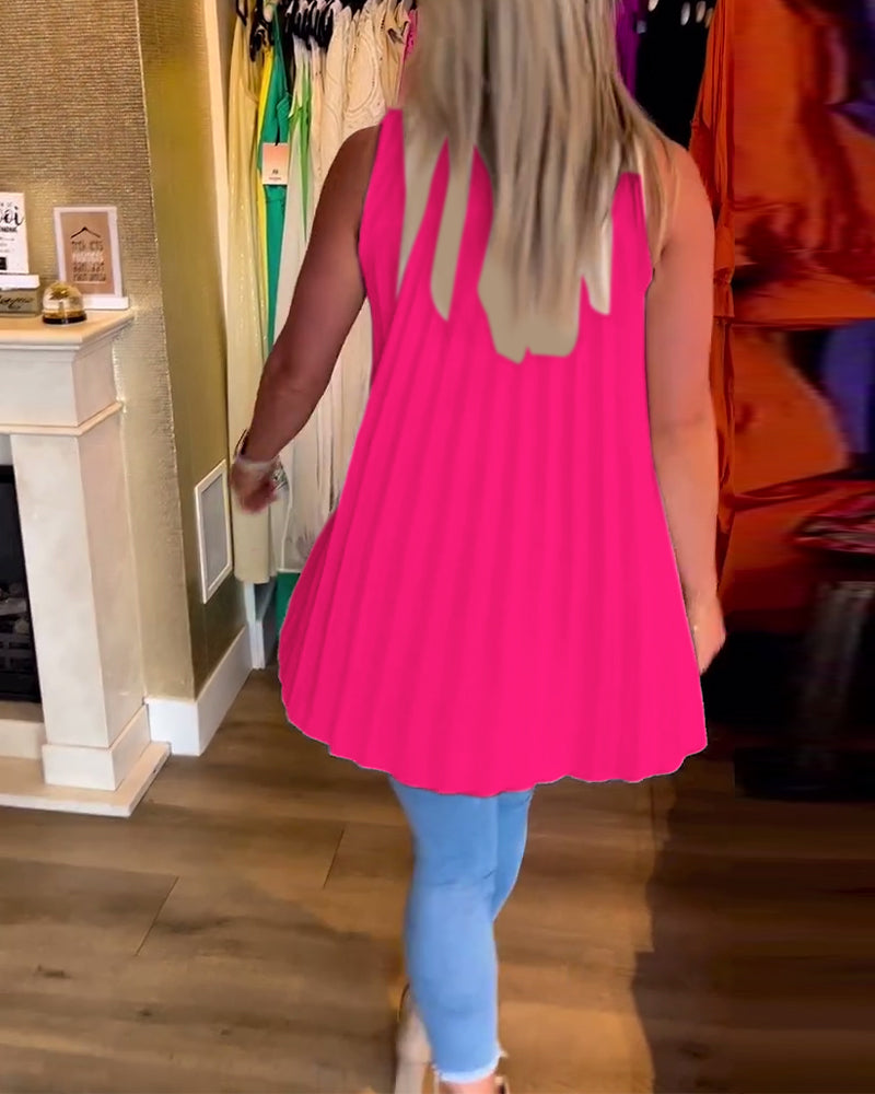 Helena™ - Mouwloze top met ruches en Revers