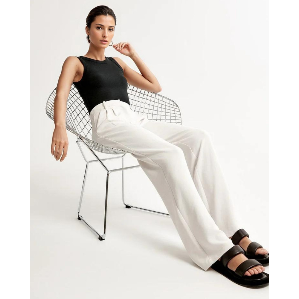 Eva™ - Taps toelopende broek met wijde pijpen