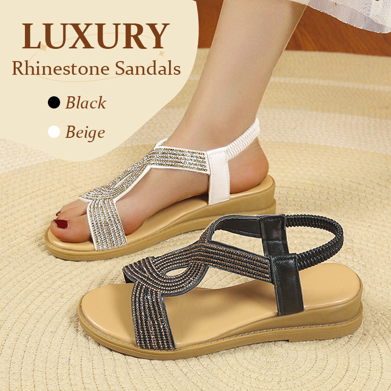GlimmerStep™ - Luxe Strass Sandalen met antislip, zachte zool