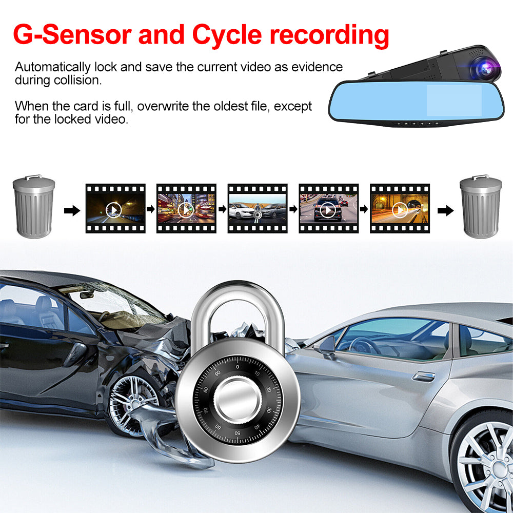 DriveProof™ – Full HD Dashcam Verwerkt in een Discrete Achteruitkijkspiegel