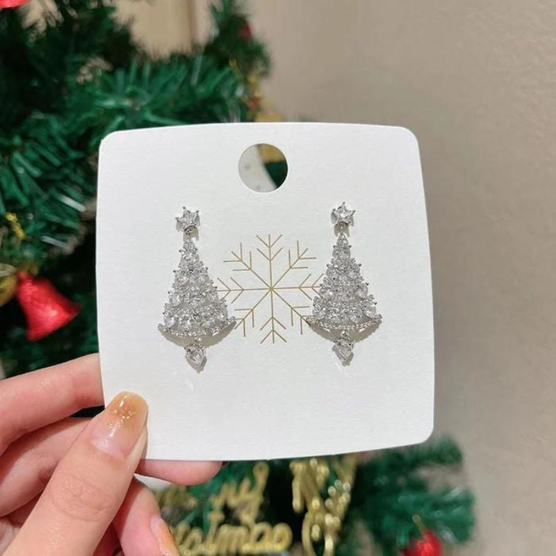 50% KORTING | SparklingPine™ - Kerstboom 925 zilveren oorbellen [Laatste dag korting]