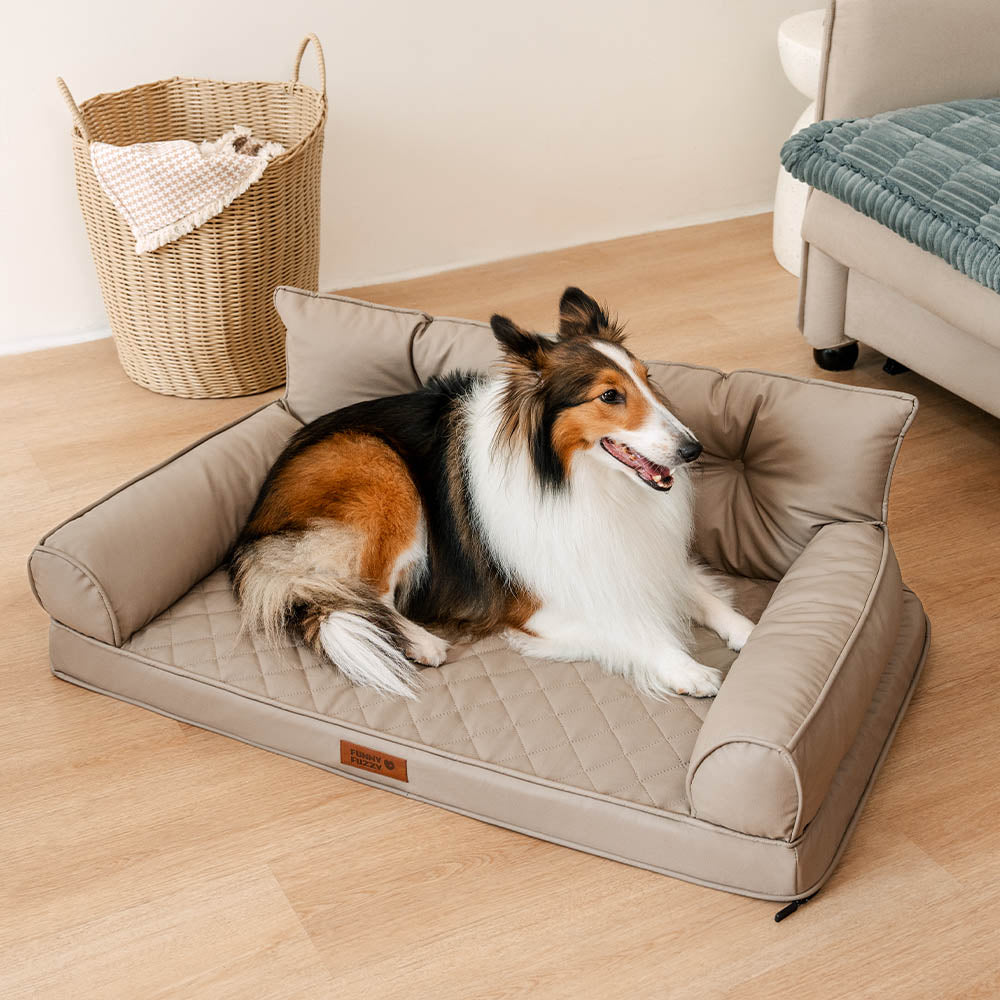 🐾 CoreLounge™ | Luxe Opvouwbaar Orthopedisch Hondenbed van Kunstleer – Extra Groot & Ondersteunend