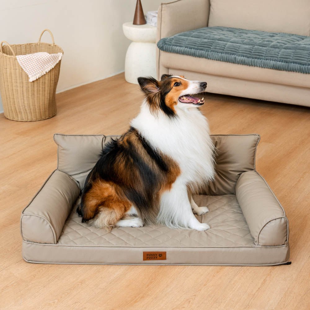 🐾 CoreLounge™ | Luxe Opvouwbaar Orthopedisch Hondenbed van Kunstleer – Extra Groot & Ondersteunend