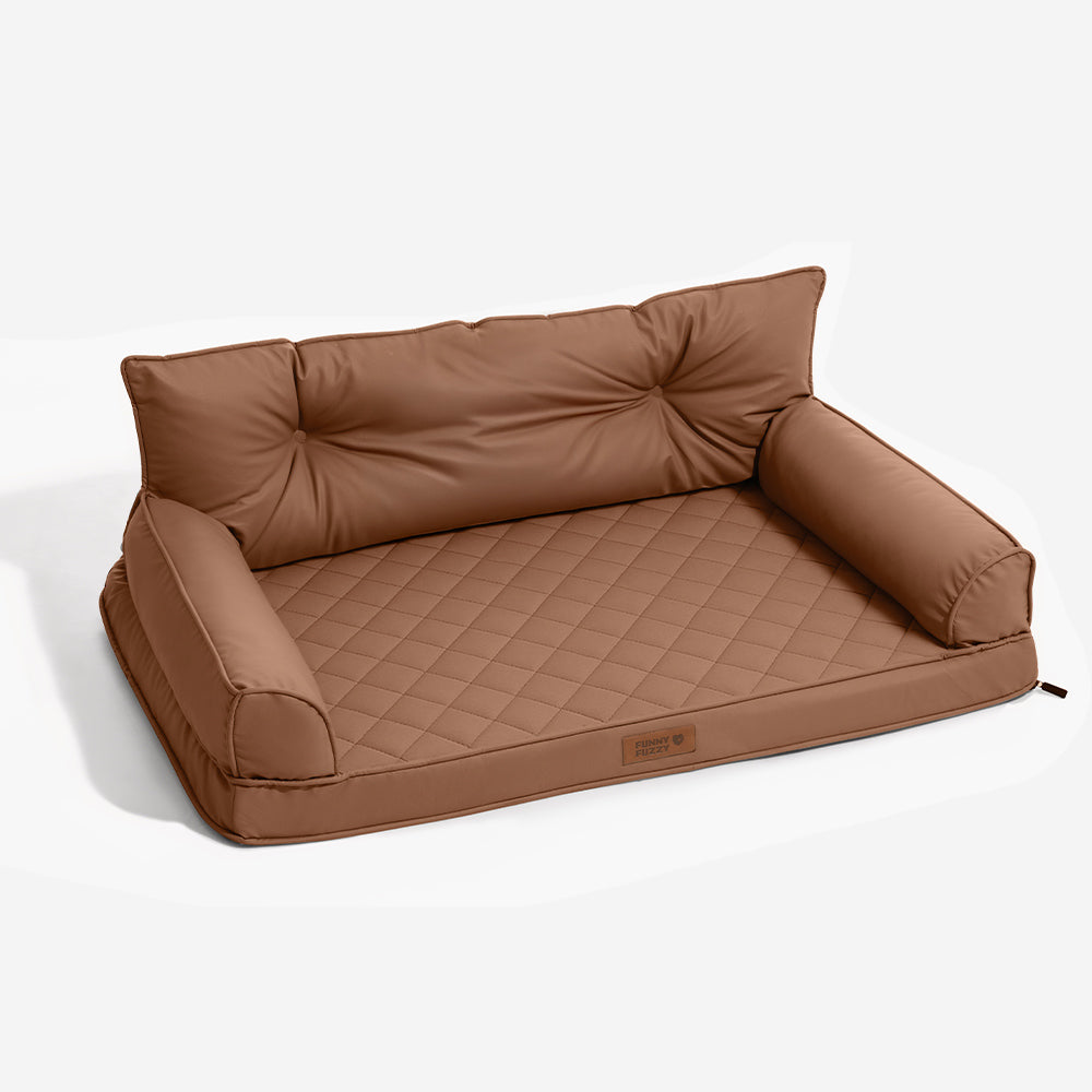 🐾 CoreLounge™ | Luxe Opvouwbaar Orthopedisch Hondenbed van Kunstleer – Extra Groot & Ondersteunend