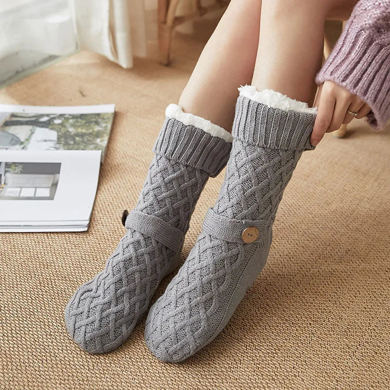 Cozy Cable Knit Slipper Socks