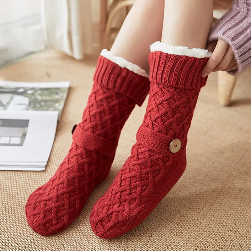 Cozy Cable Knit Slipper Socks