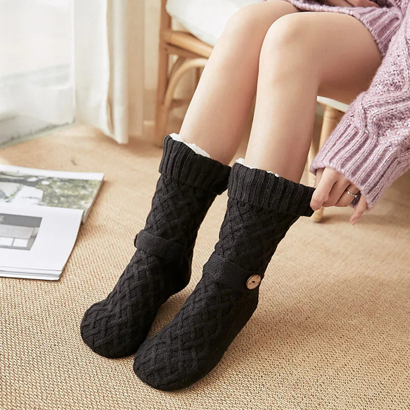 Cozy Cable Knit Slipper Socks