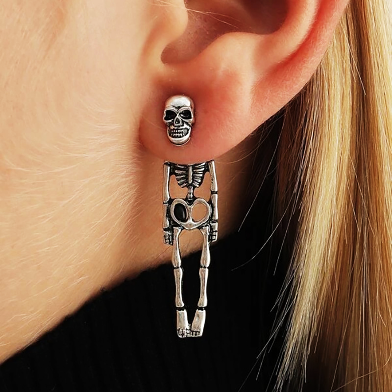 Dangling Skeleton Earrings for Halloween