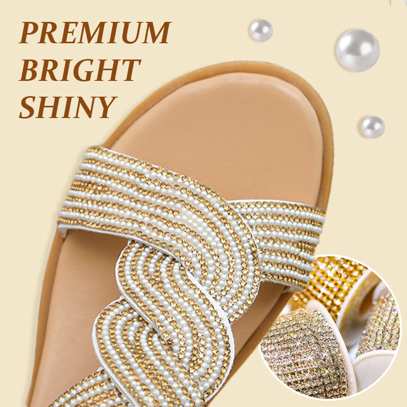 GlimmerStep™ - Luxe Strass Sandalen met antislip, zachte zool