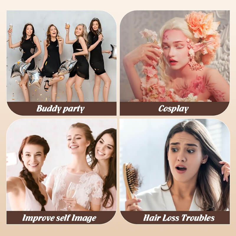 BangsBliss™ - Lange pruik met gelaagde pony voor een stijlvolle transformatie!